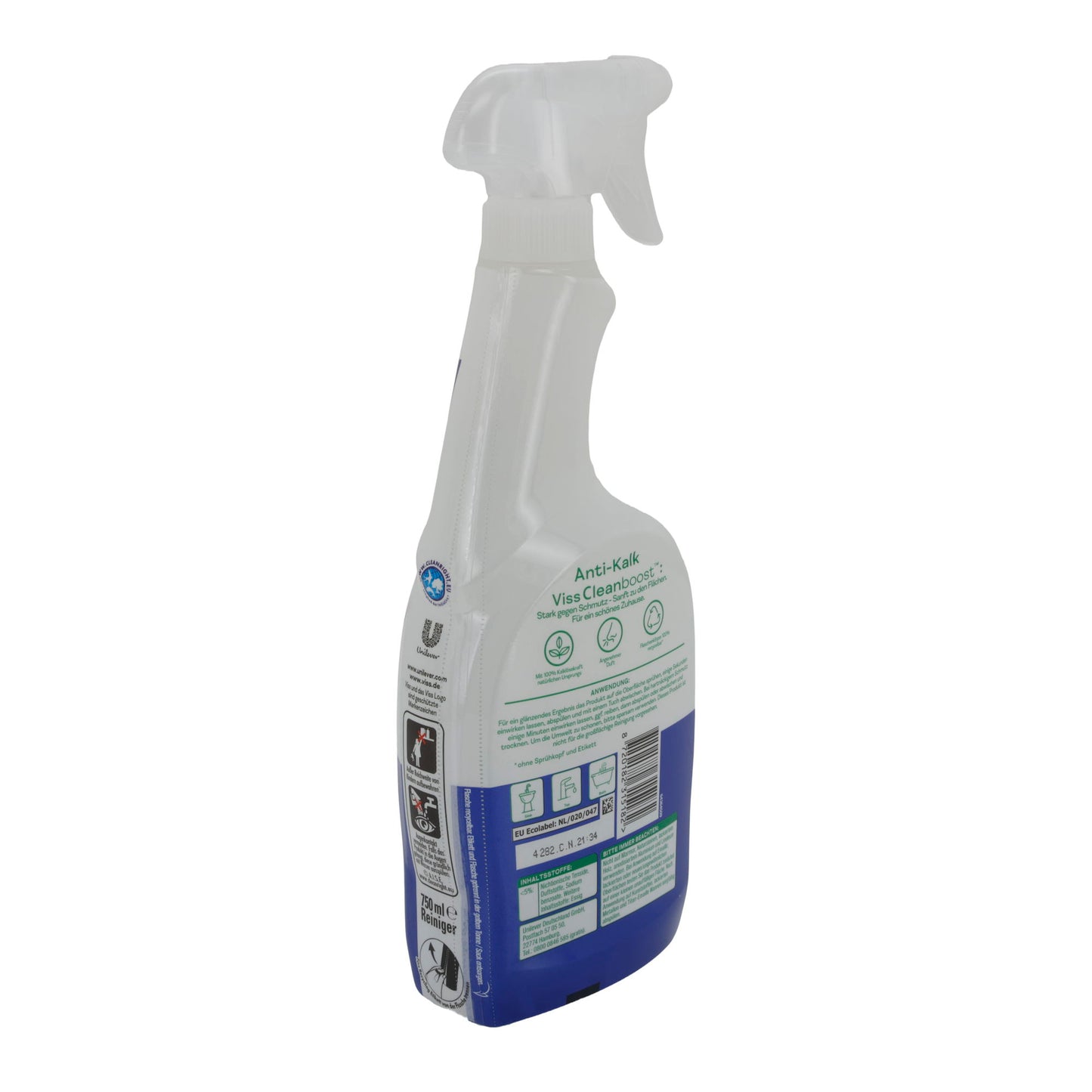 Viss Cleanboost Bad + Dusche Anti-Kalk | Kalkreiniger für Dusche, Bad & Armaturen | 750 ml | Kraftvoll & schonend | Mit EU Ecolabel