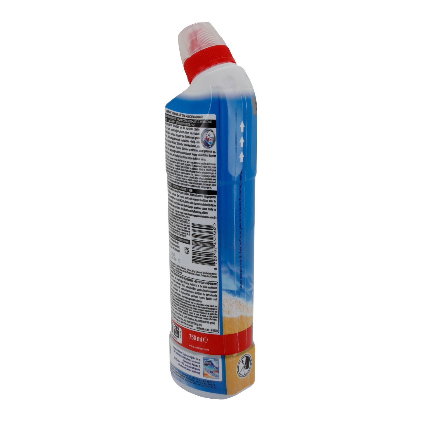 WC-Reiniger Domestos Kraft & Frische | WC-Reiniger | Mit Anti-Kalk-Wirkung & Meeresduft | 750 ml