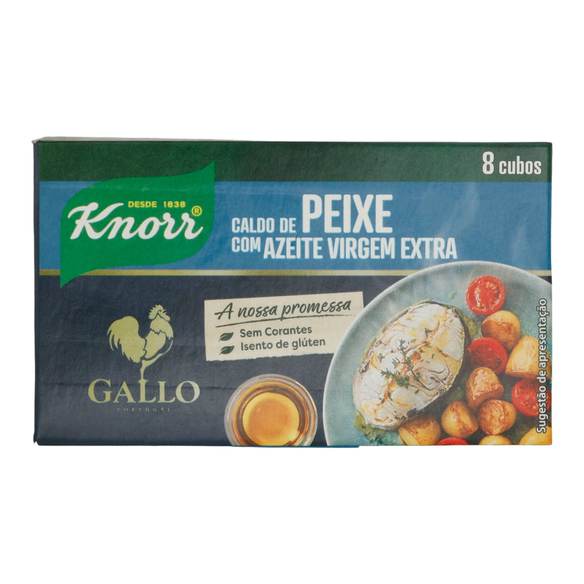 Brühe Knorr Caldo de Peixe com Azeite Virgem Extra | glutenfrei und ohne Farbstoffe | Brühe | 80 g KNORR