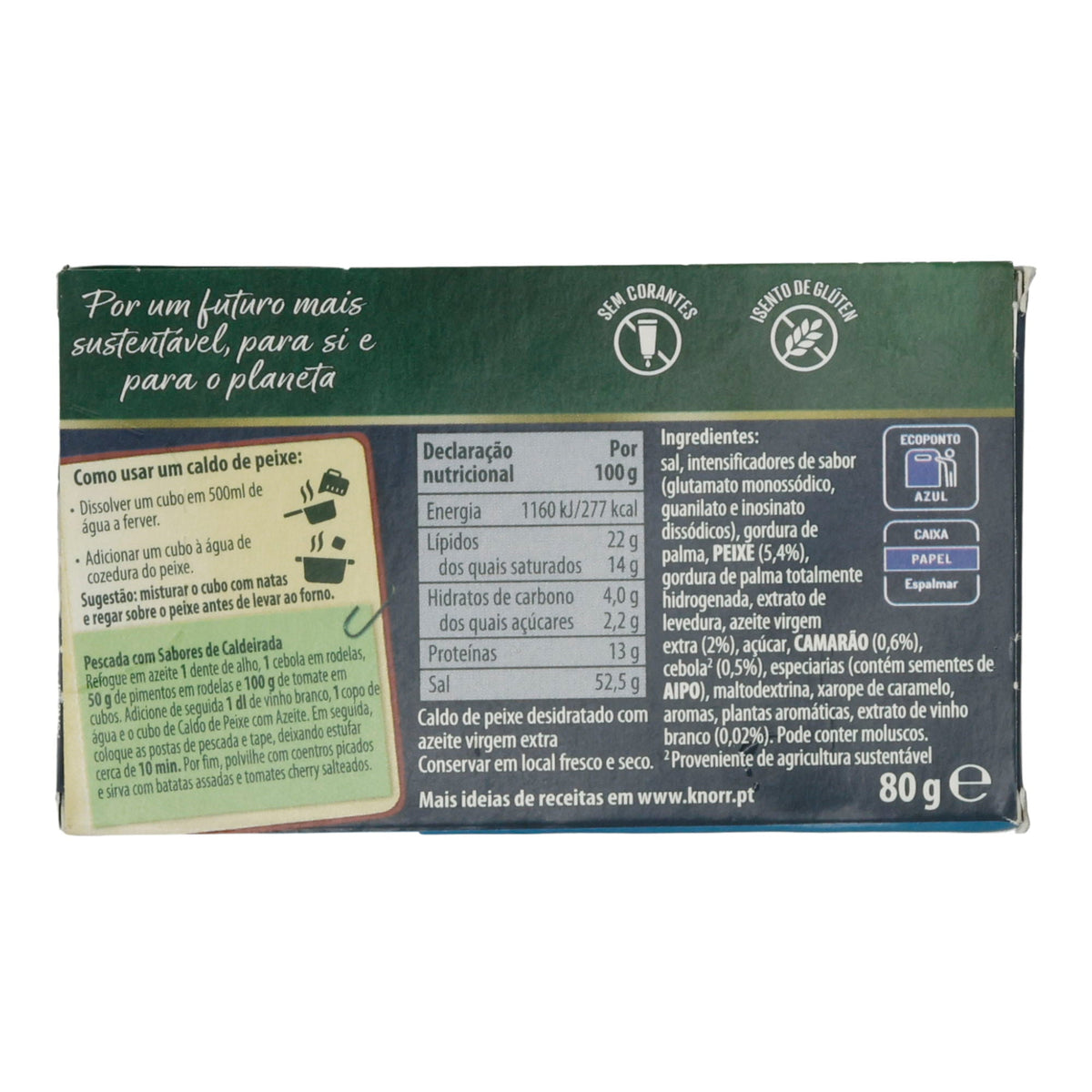 Brühe Knorr Caldo de Peixe com Azeite Virgem Extra | glutenfrei und ohne Farbstoffe | Brühe | 80 g KNORR