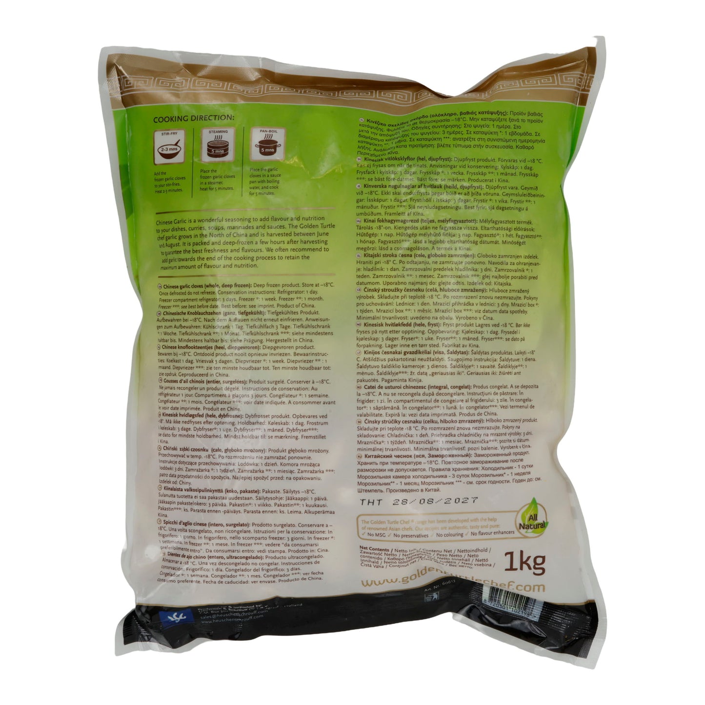 Knoblauch Golden Turtle | Gousses d'ail chinoises entières | Surgelé | 1 kg