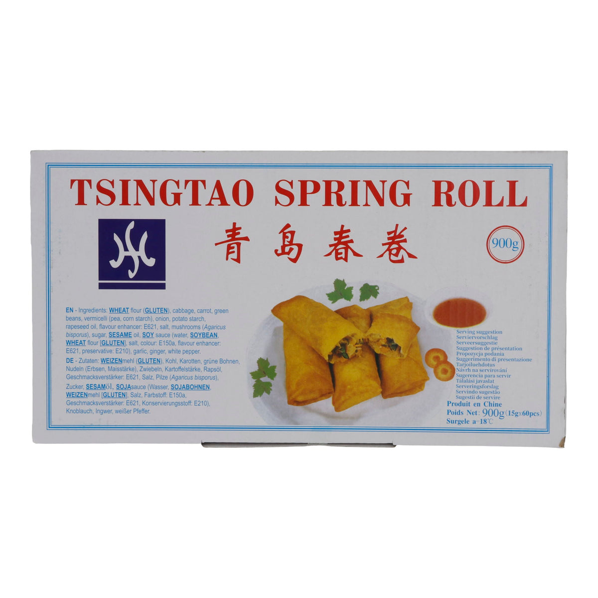 Frühlingsrollen Tsingtao | Mini-Frühlingsrollen mit Gemüse | Tiefgefroren | 900 g (60 Stück) HS