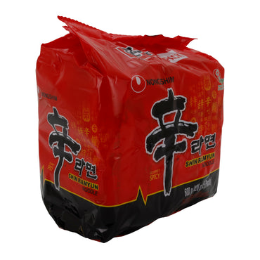 Shin Ramyun Nongshim | Instant Noodle Soup | Spicy with Beef Flavor | 600 g (5 x 120 g)