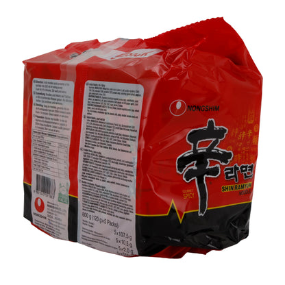 Shin Ramyun Nongshim | Instant Noodle Soup | Spicy with Beef Flavor | 600 g (5 x 120 g)
