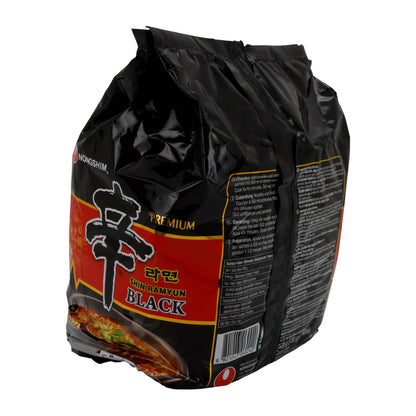 Shin Ramyun Black Nongshim | Premium Instant Noodles | Beef Flavor | 520 g (4 x 130 g)