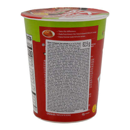 Soupe de nouilles ramen au kimchi Jongga | Saveur Kimchi | Nouilles instantanées | Coupe de 82,5 g