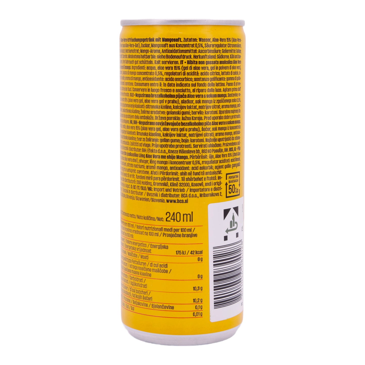 Getränk Lotte | Aloe Vera Mango | Tropischer Geschmack | 240ml