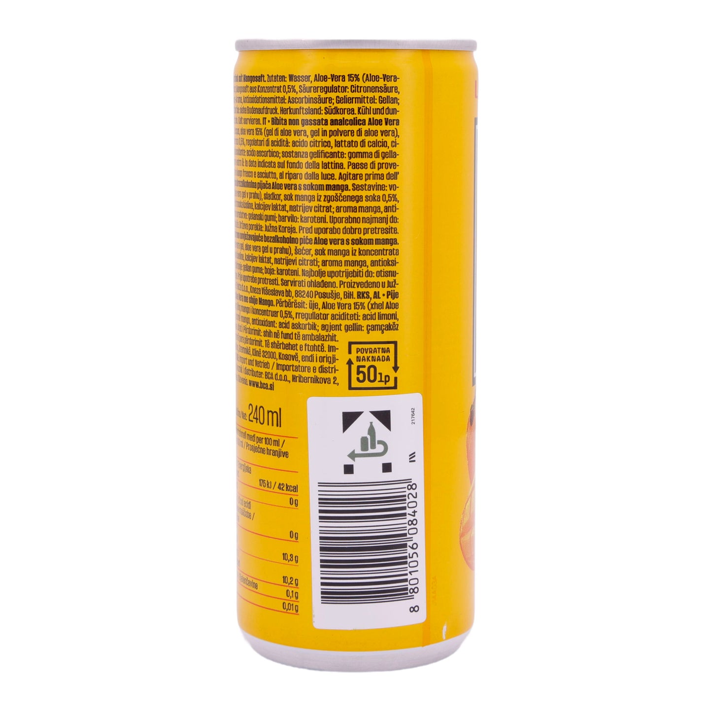 Getränk Lotte | Aloe Vera Mango | Tropischer Geschmack | 240ml