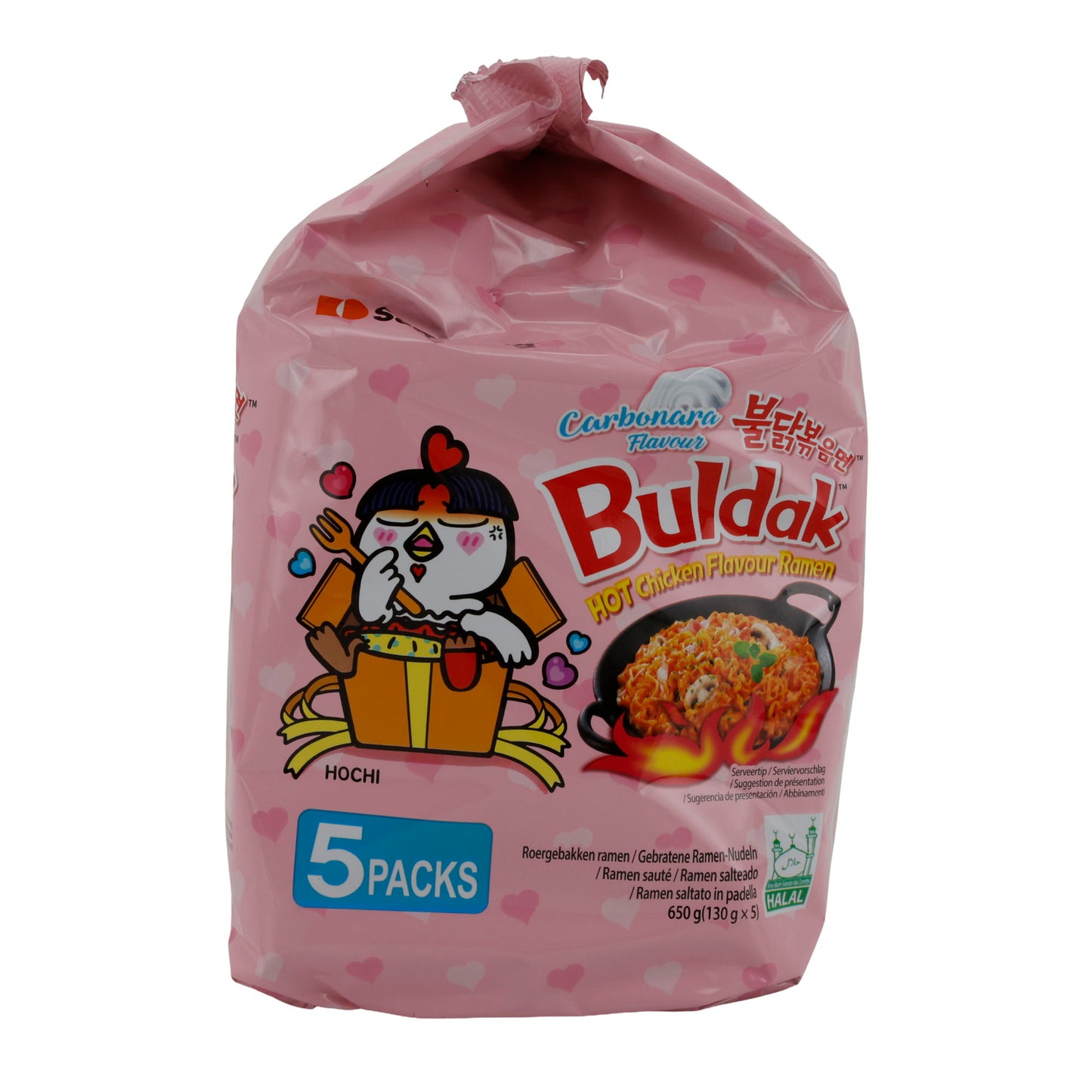 Buldak Carbonara Ramen Samyang | Instant-Nudeln | Scharf mit Carbonara-Geschmack | 5er-Pack