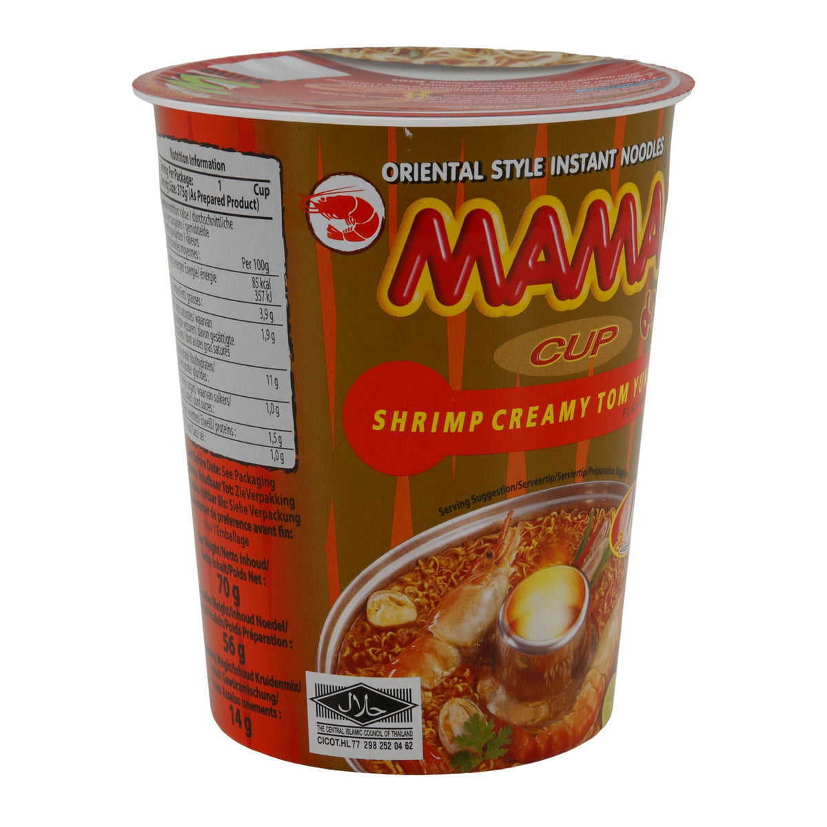 Cup Shrimp Creamy Tom Yum Flavour MAMA | Instant-Nudeln | 70 g Becher MAMA