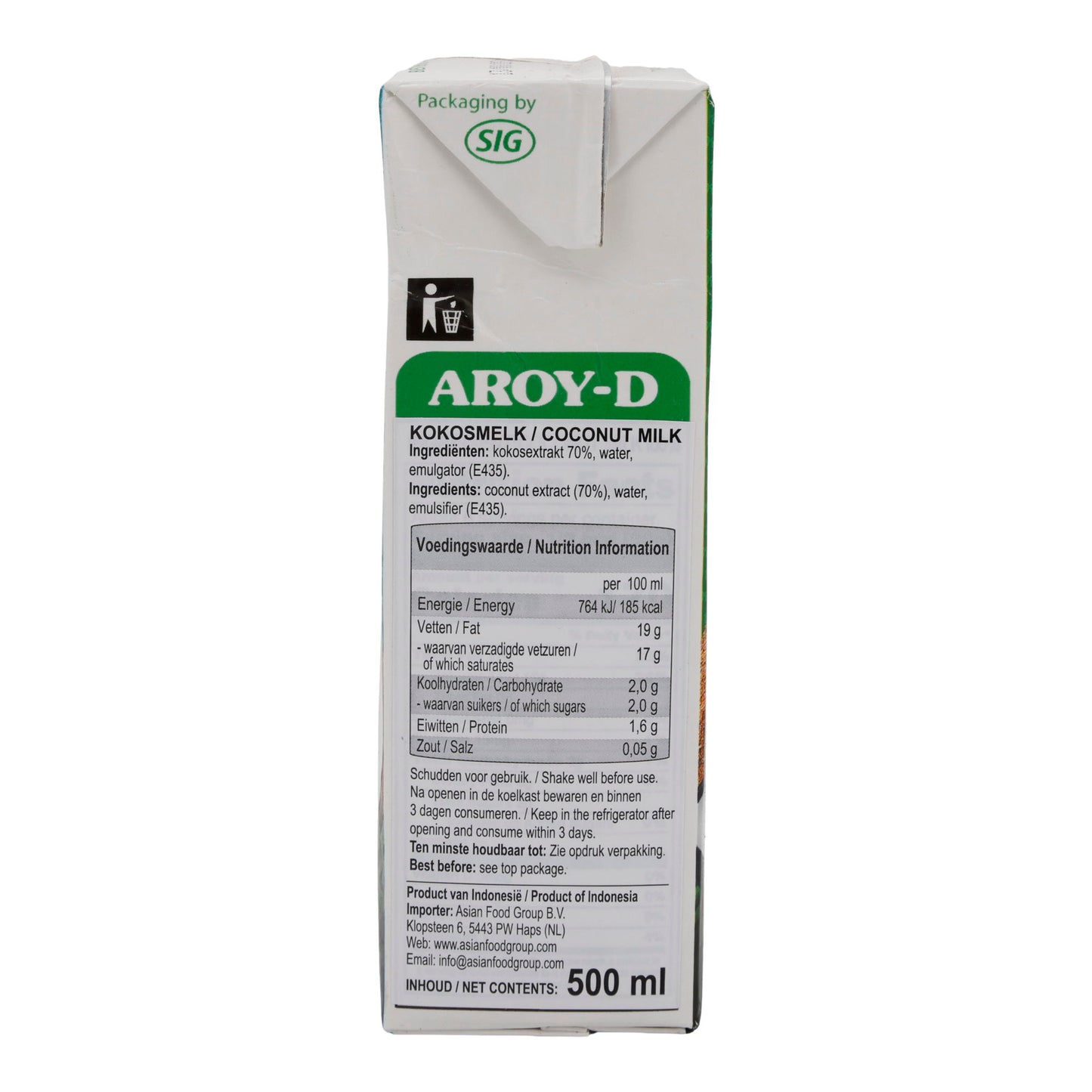 Kokosmelk Aroy-D | Romig, voor curry's, soepen & desserts | 500 ml