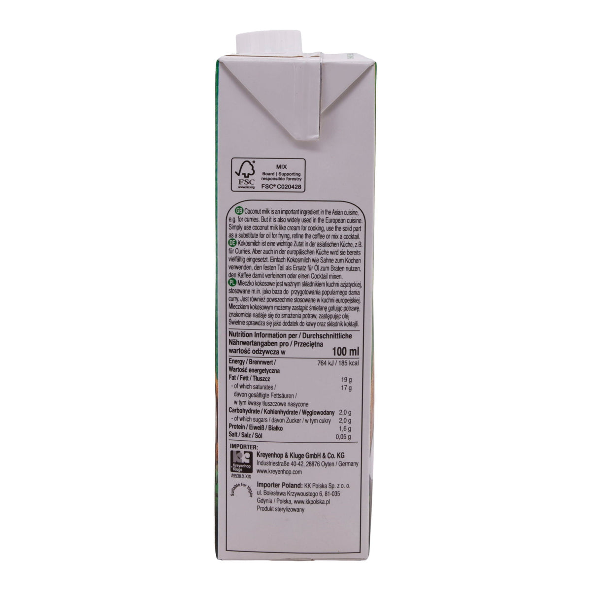 Kokosmilch Aroy-D | Original | 70 % Kokosextrakt, authentisch | 1 L AROY-D