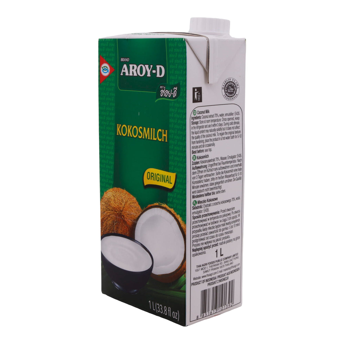Kokosmilch Aroy-D | Original | 70 % Kokosextrakt, authentisch | 1 L AROY-D