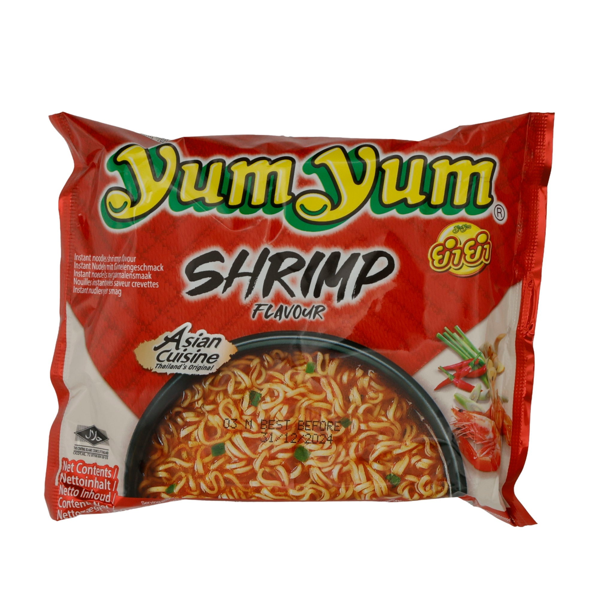 Instant-Nudeln Yum Yum | Shrimp | Pikante Nudelsuppe mit Meeresnote | 60 g YUMYUM