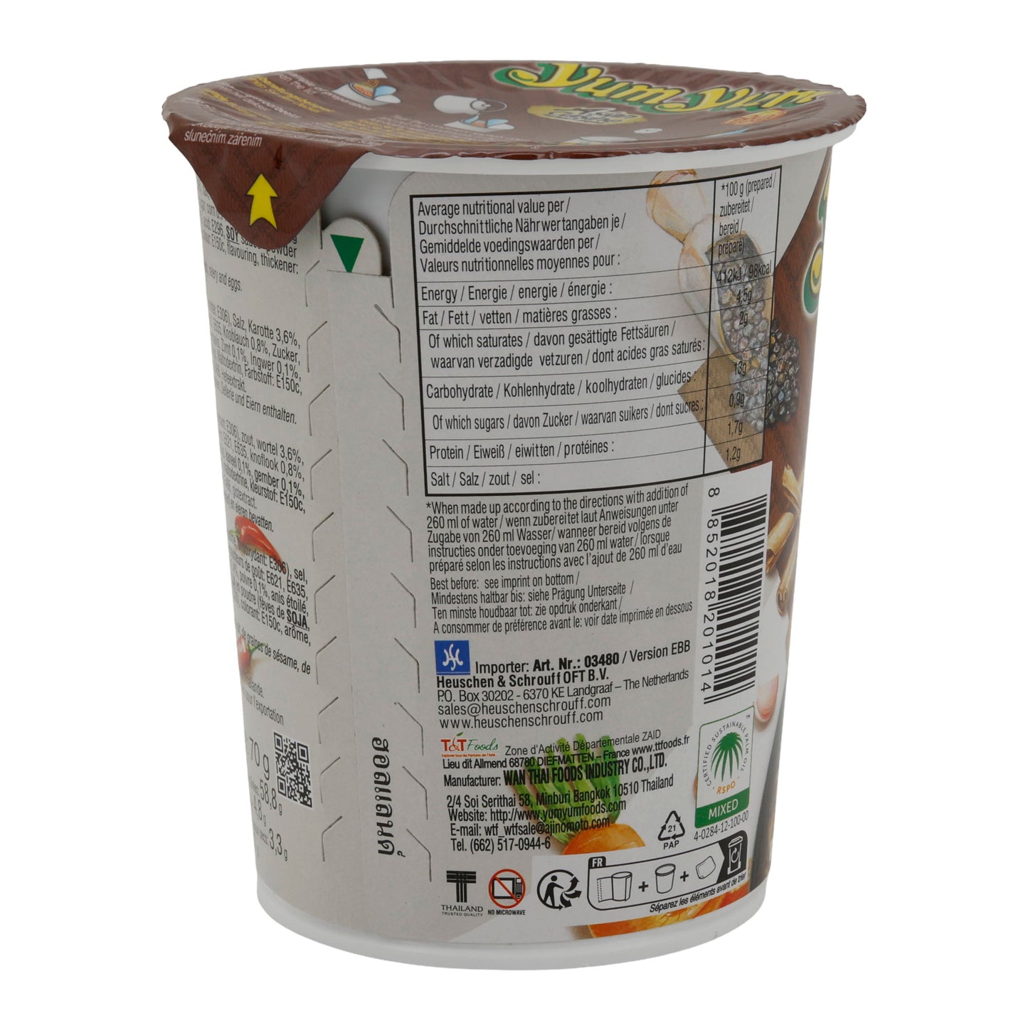 Instantnoedels Yum Yum | Rundvleessmaak | Aromatische instantnoedels | 70 g