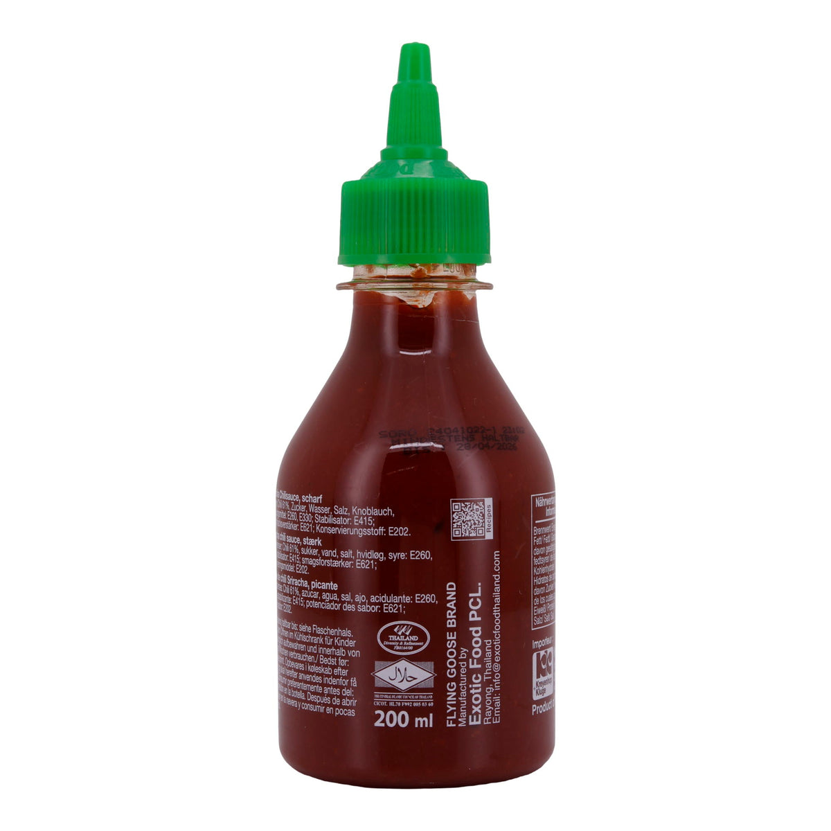 Sriracha Chilisauce Scharf Flying Goose | Sauce | Thailändische Würzsauce | 200 ml FLYING GOOSE