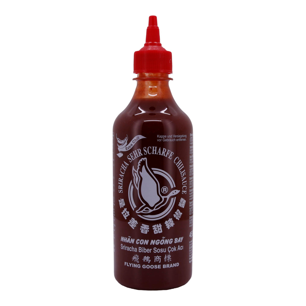 Sriracha Chilisauce Extra Scharf Flying Goose | Intensiver Geschmack für scharfe Gerichte | 455 ml FLYING GOOSE
