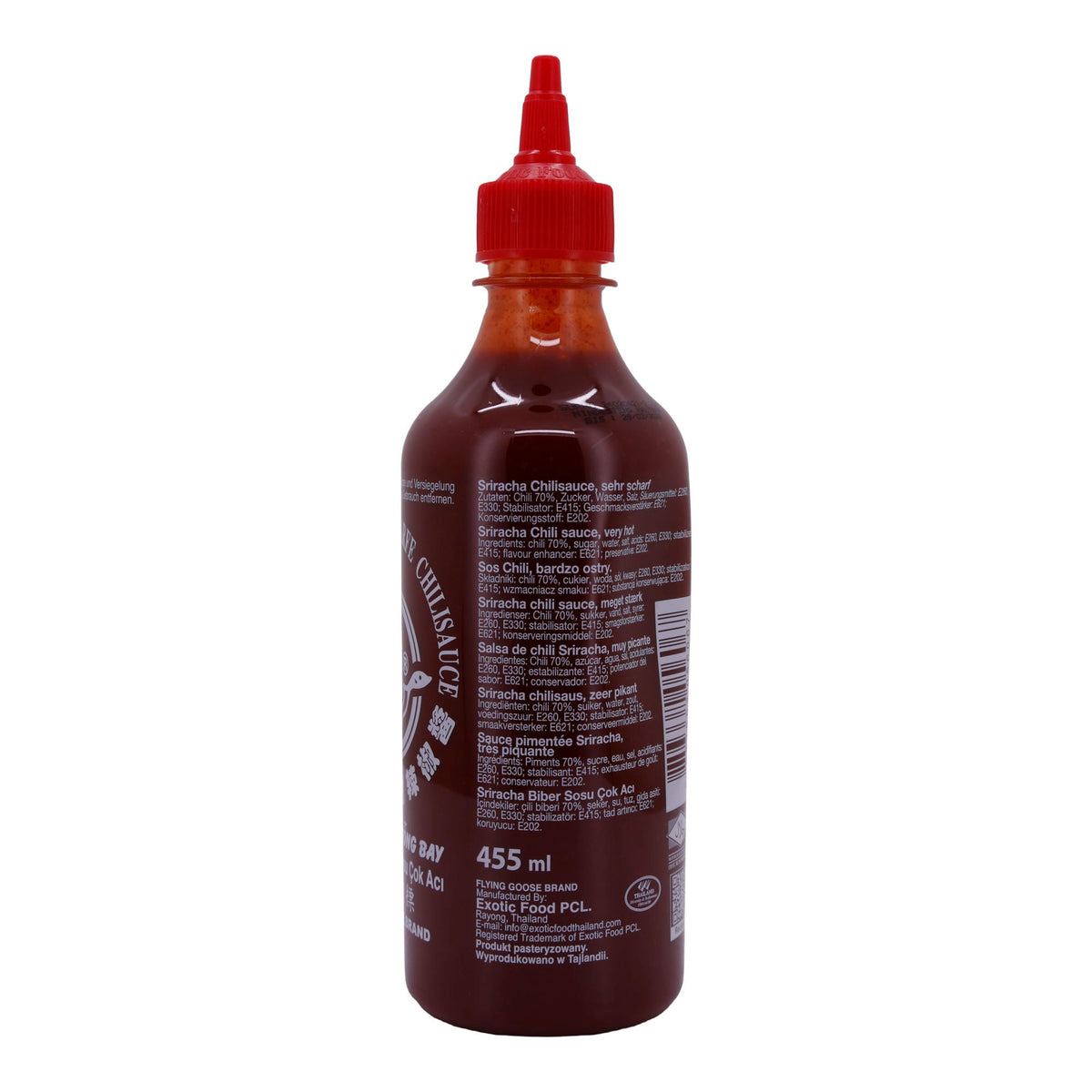 Sriracha Chilisauce Extra Scharf Flying Goose | Intensiver Geschmack für scharfe Gerichte | 455 ml FLYING GOOSE
