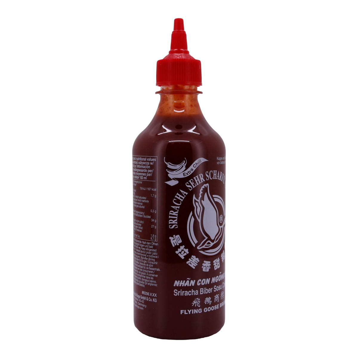 Sriracha Chilisauce Extra Scharf Flying Goose | Intensiver Geschmack für scharfe Gerichte | 455 ml FLYING GOOSE