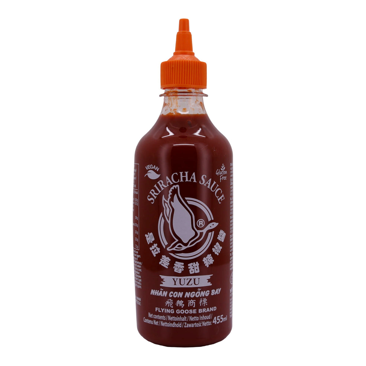 Sriracha Sauce Yuzu Flying Goose | Scharfe Chilisauce mit Zitrusgeschmack | 455 ml