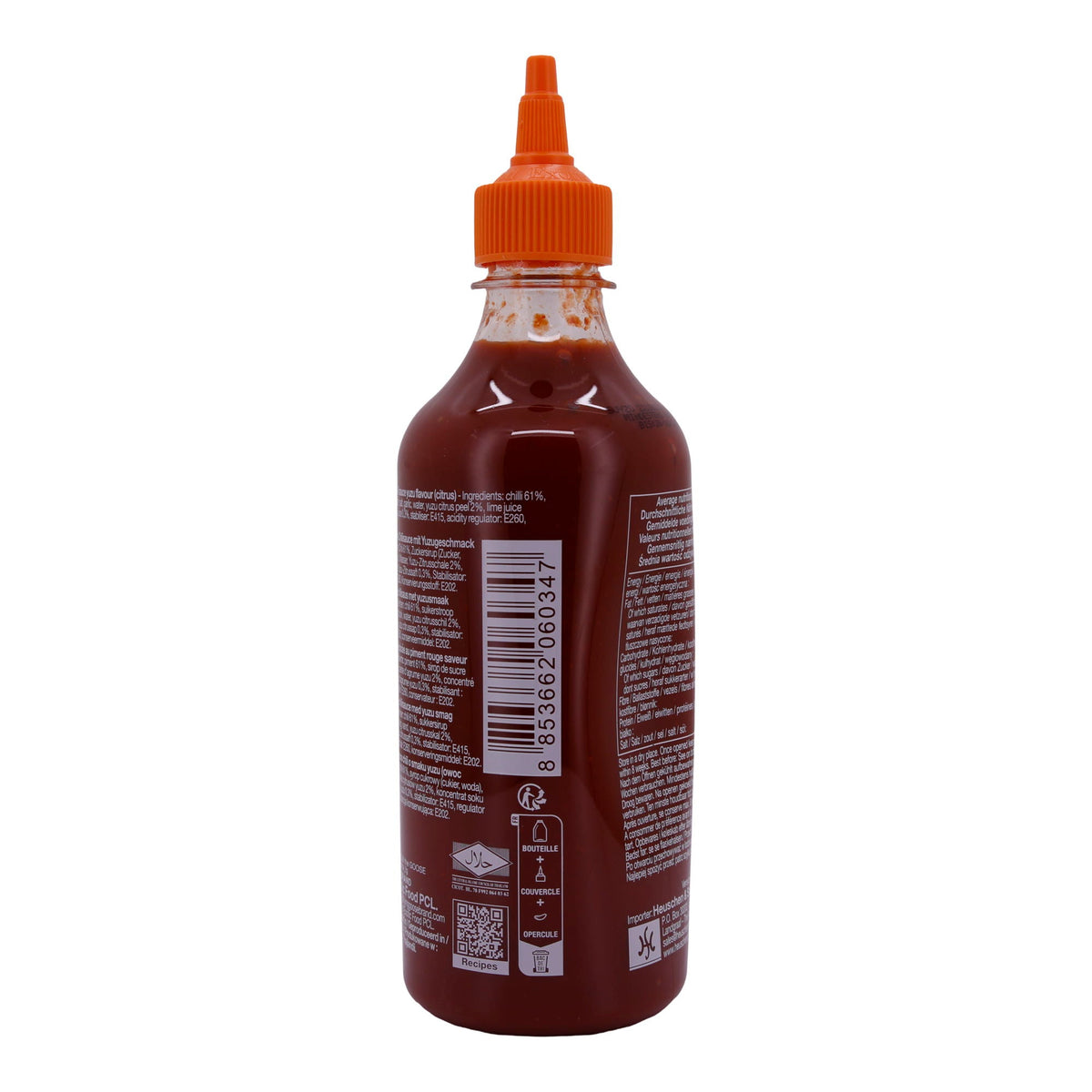 Sriracha Sauce Yuzu Flying Goose | Scharfe Chilisauce mit Zitrusgeschmack | 455 ml