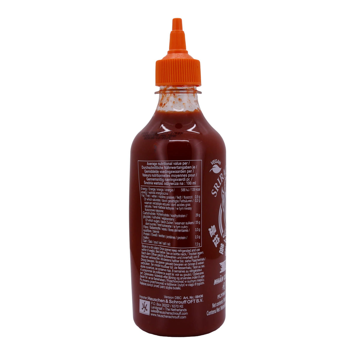 Sriracha Sauce Yuzu Flying Goose | Scharfe Chilisauce mit Zitrusgeschmack | 455 ml