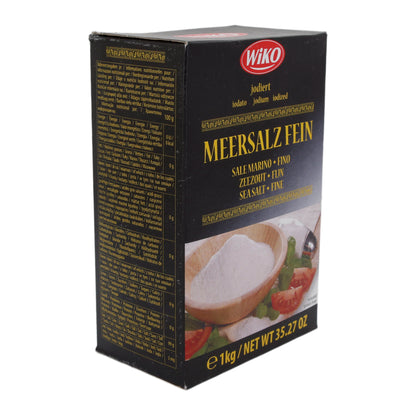Meersalz Wiko | Gejodeerd, fijn | Hoogwaardig, fijne korrel, jodiumtoevoeging | 1 kg