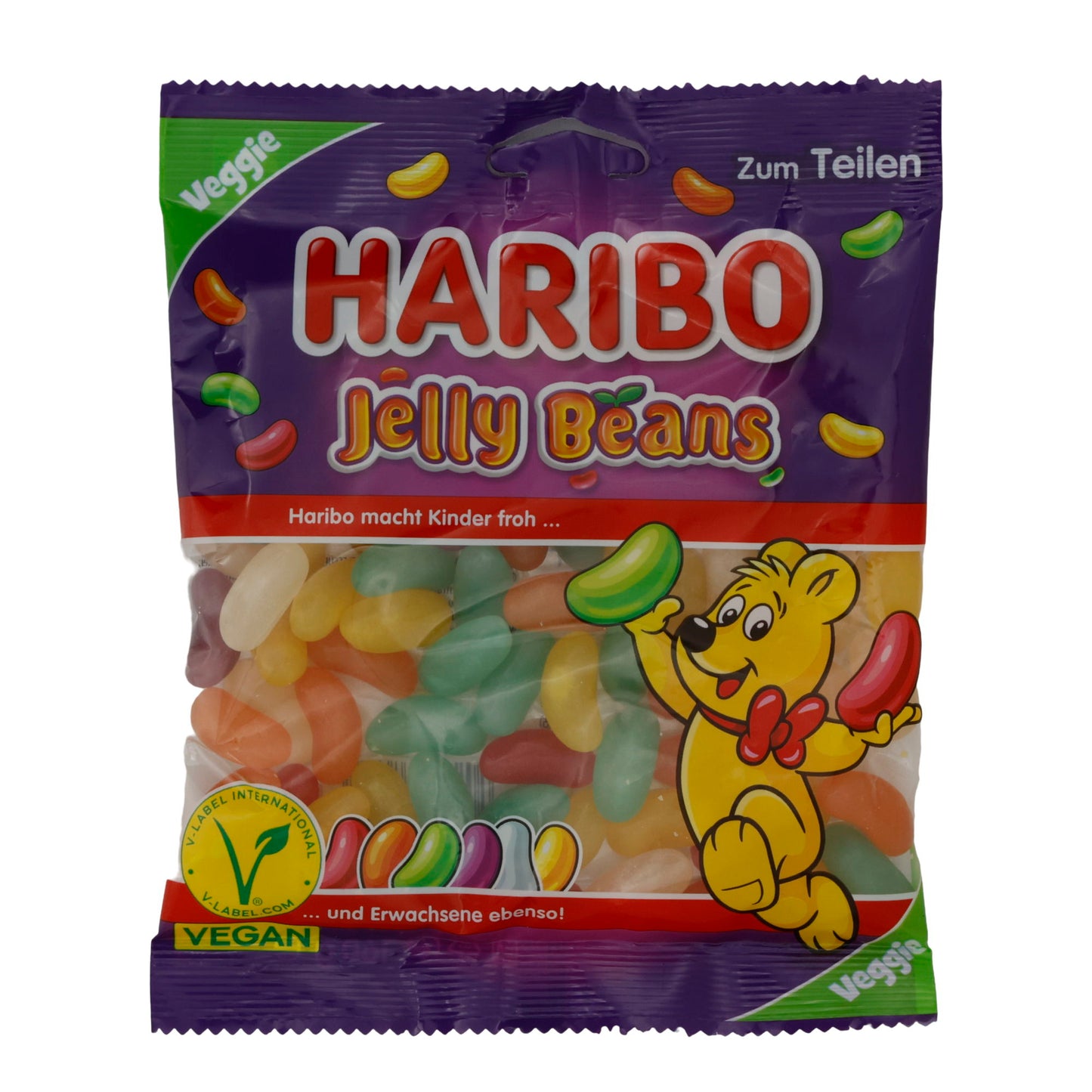 Jelly Beans HARIBO | Vegane Fruchtgummis | In Jelly-Bean-Form | 160 g