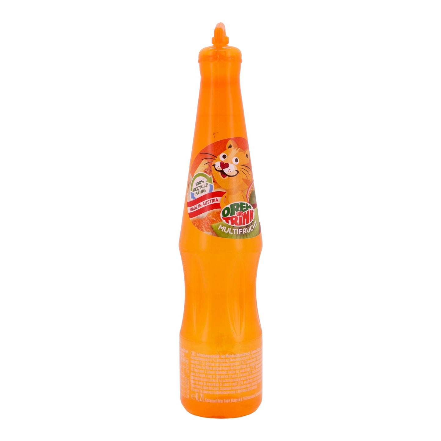 Kindergetränk Dreh und Trink | Multifrucht | Mit 7 Fruchtsäften | 200 ml | Vegan & BPA-frei