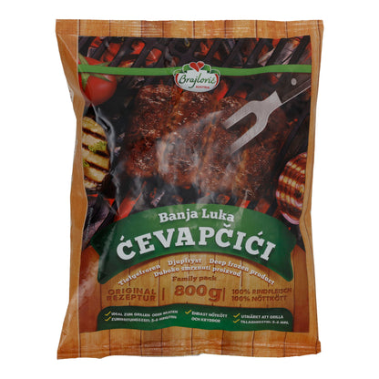 Confezione Famiglia Ćevapčići Brajlović | Involtini di manzo Halal | Surgelati | 800 g
