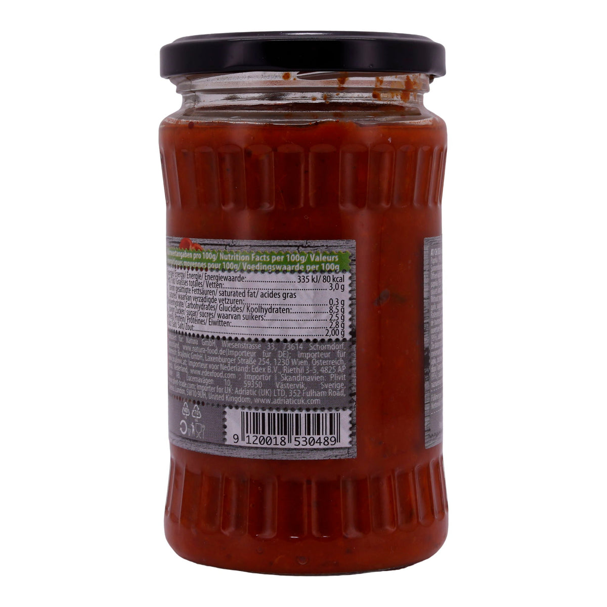 Paprikapaste Natura | Ajvar Mild | Milde Gemüsezubereitung aus Paprika & Auberginen | 370 ml