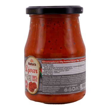 Gemüsepasta Natura | Ajvar Pittig | Pittige groentemix van paprika, tomaten en aubergines | 370 ml glas