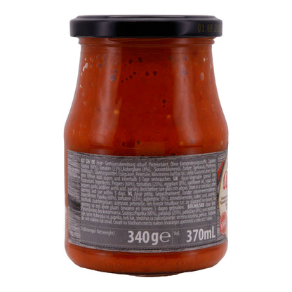 Vegetable Paste Natura | Spicy Ajvar | Spicy Vegetable Preparation with Peppers, Tomatoes, and Eggplants | 370 ml Glass