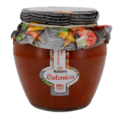 Groentepasta Natura | Lutenica | Pittig, Balkan-stijl | 550 g Glas