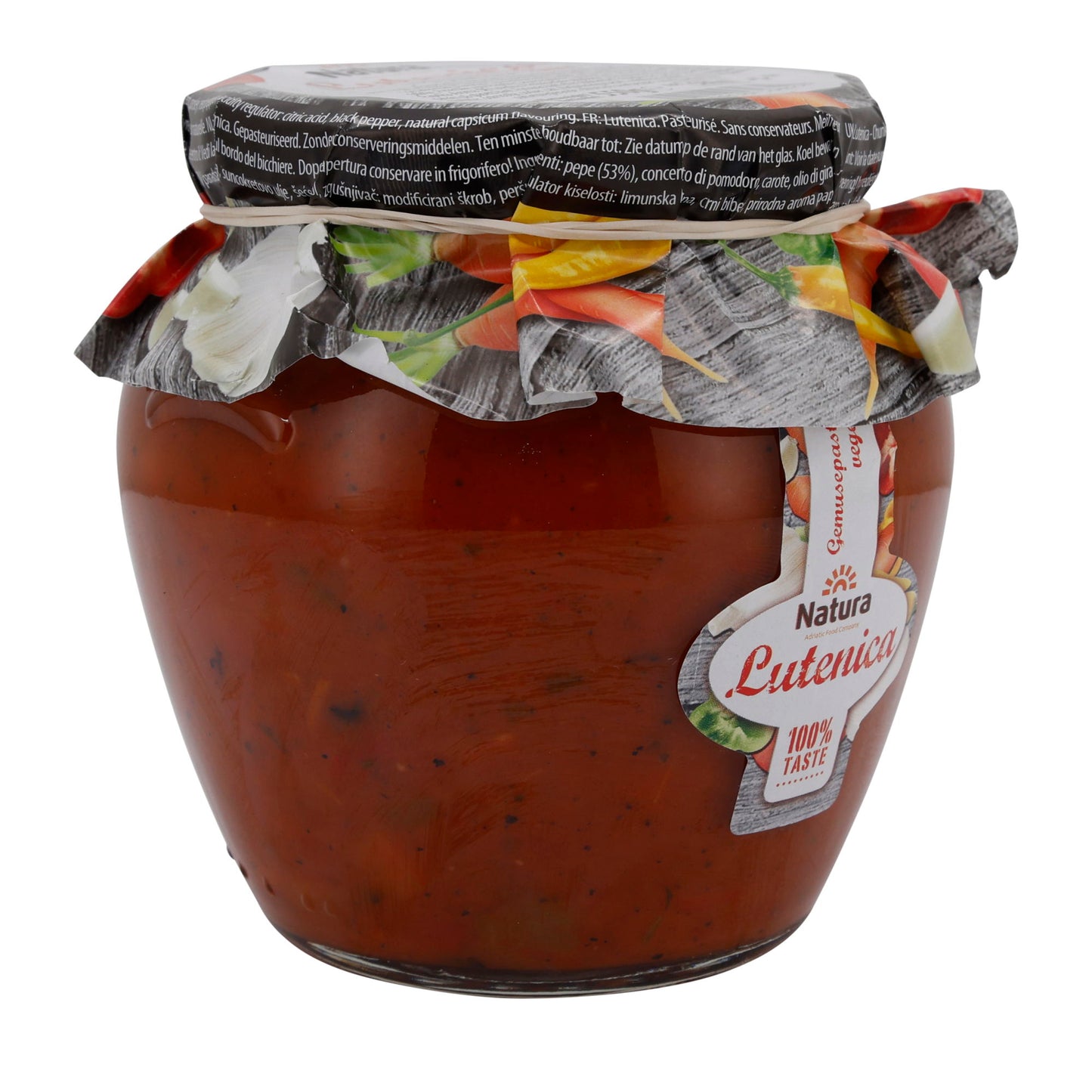 Groentepasta Natura | Lutenica | Pittig, Balkan-stijl | 550 g Glas
