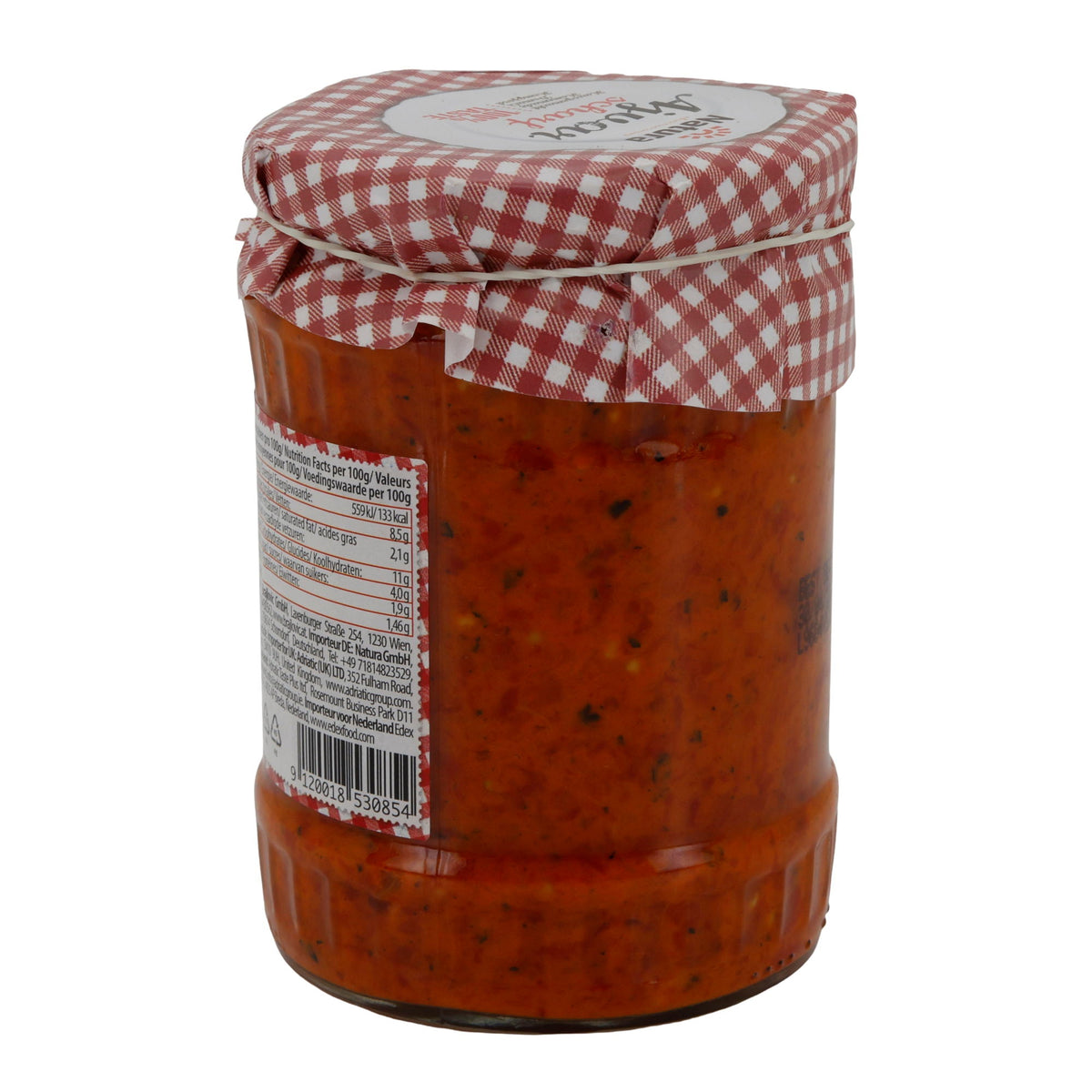 Ajvar Natura | Scharf | Hausgemachte Gemüsepaste aus Nordmazedonien | 540 g NATURA