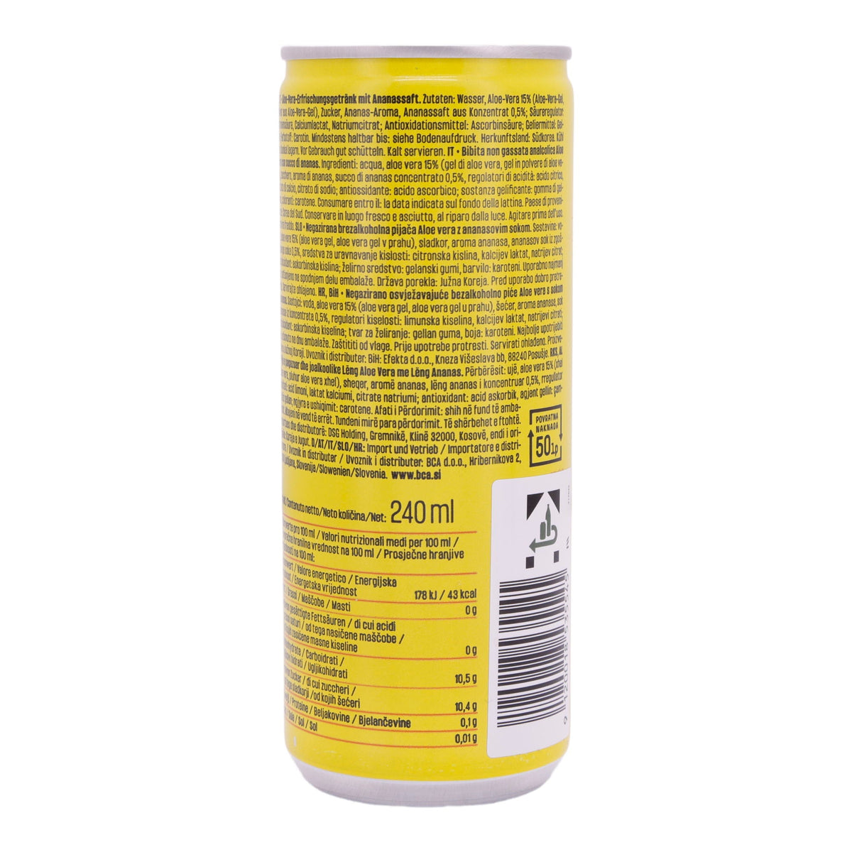 Aloe Vera Getränk Lotte | Ananas | Tropisch & erfrischend | 240 ml LOTTE