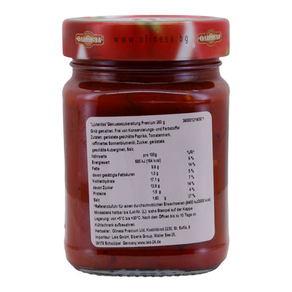 Lyutenitsa Premium Olinesa | Traditionele Bulgaarse groentepuree | Grof gemalen | 260 g