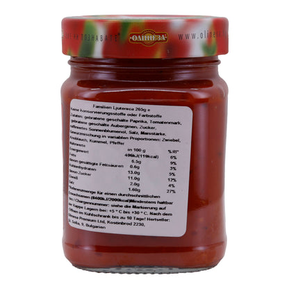 Paprikapasta Lutenica | „Rodzinna“ | Traditioneel Bulgaars | 265 g