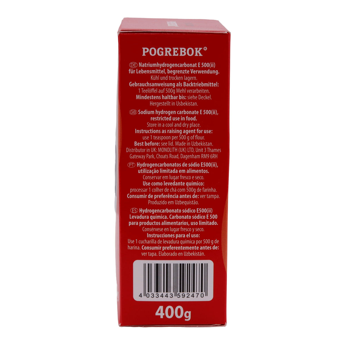Speisesoda Pogrebok | Natriumhydrogencarbonat | Vielseitiges Haushalts- und Backmittel | 400 g POGREBOK