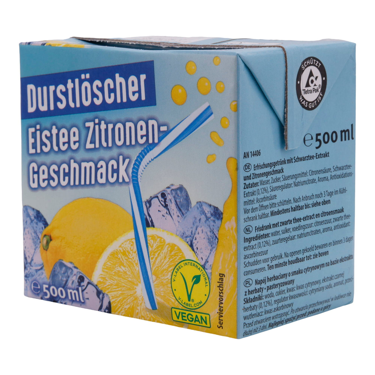 Erfrischungsgetränk Durstlöscher | Eistee Zitronen-Geschmack | fruchtige Zitronennote | 5 l