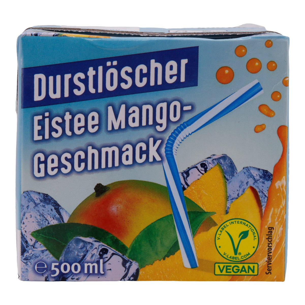 Eistee Durstlöscher | Mango-Geschmack | Vegan, erfrischend mit Fruchtnote | 500 ml |