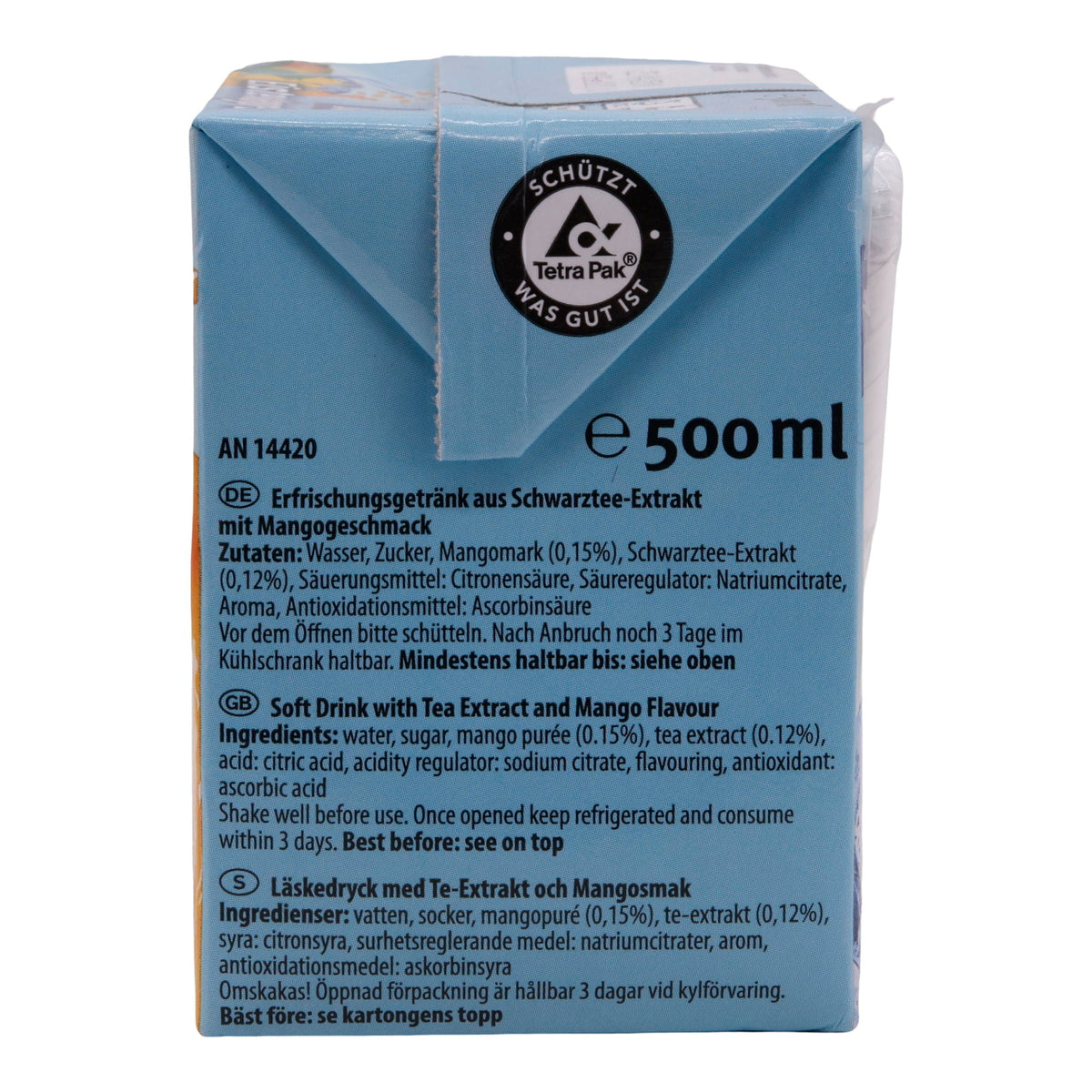 Eistee Durstlöscher | Mango-Geschmack | Vegan, erfrischend mit Fruchtnote | 500 ml |