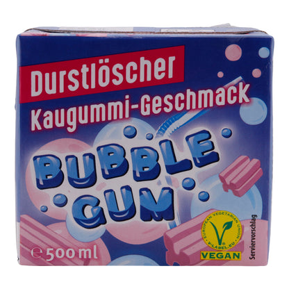 Kaugummi-Geschmack Durstlöscher | Bubble Gum, Vegan | 500 ml