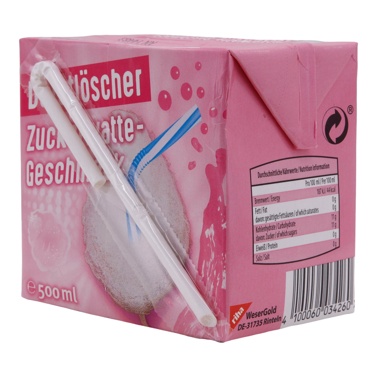 Zuckerwatte Durstlöscher | Veganes Süßgetränk | 500 ml DURTSLOESCHER
