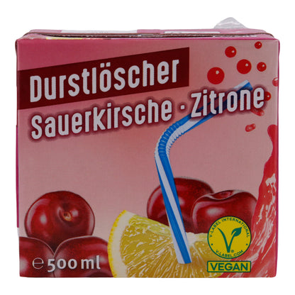 Zure Kers-Citroen Dorstlesser | Vegan | Verfrissend drankje met vruchtensap | 500 ml