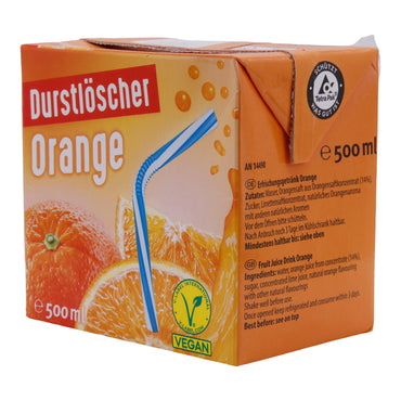 Erfrischungsgetränk Durstlöscher | Orange | Mit Orangensaft, Vegan | 500 ml