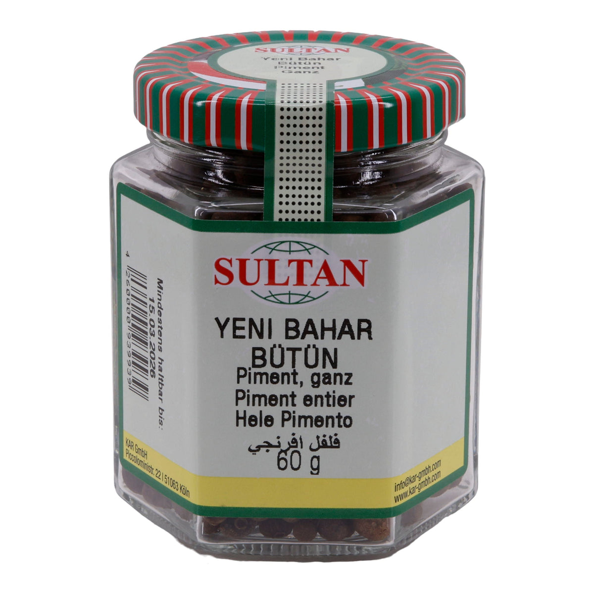 Gewürz Sultan Piment | ganz (Yeni Bahar) | vielseitig für süße und herzhafte Speisen | 60 g