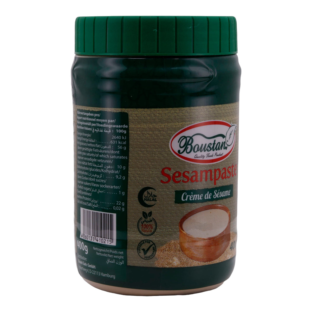 Sesampaste Boustan | Tahini | Traditionelle Zutat, fein gemahlen | 400 g BOUSTAN