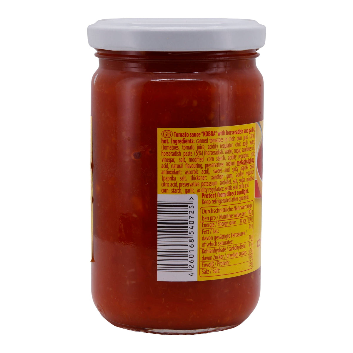 Tomatensoße Leis | Kobra | Scharf, mit Meerrettich & Knoblauch | 280 ml LEIS